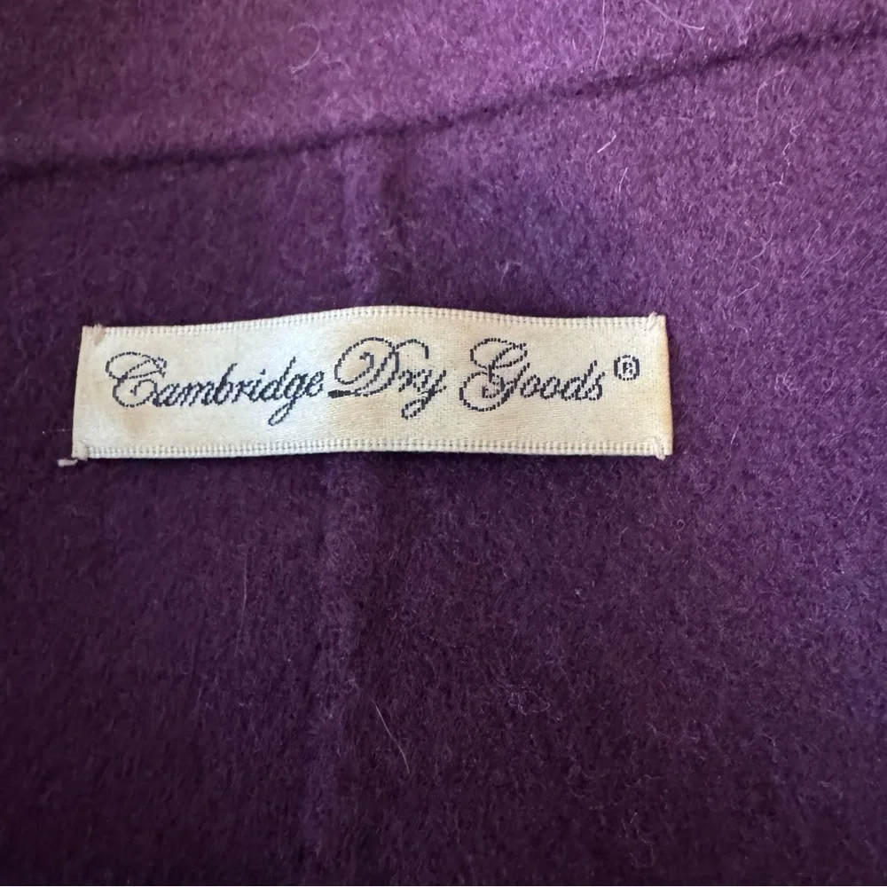 Vintage Cambridge Dry Goods Plum Wool Peacoat Shawl Collar Double Breasted small - Picture 6 of 6